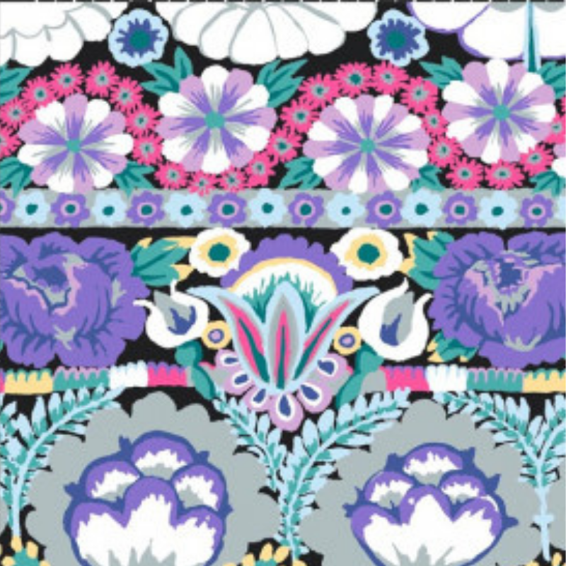 0T kaffe fassett collective fleurs rose violet stof 8200-606